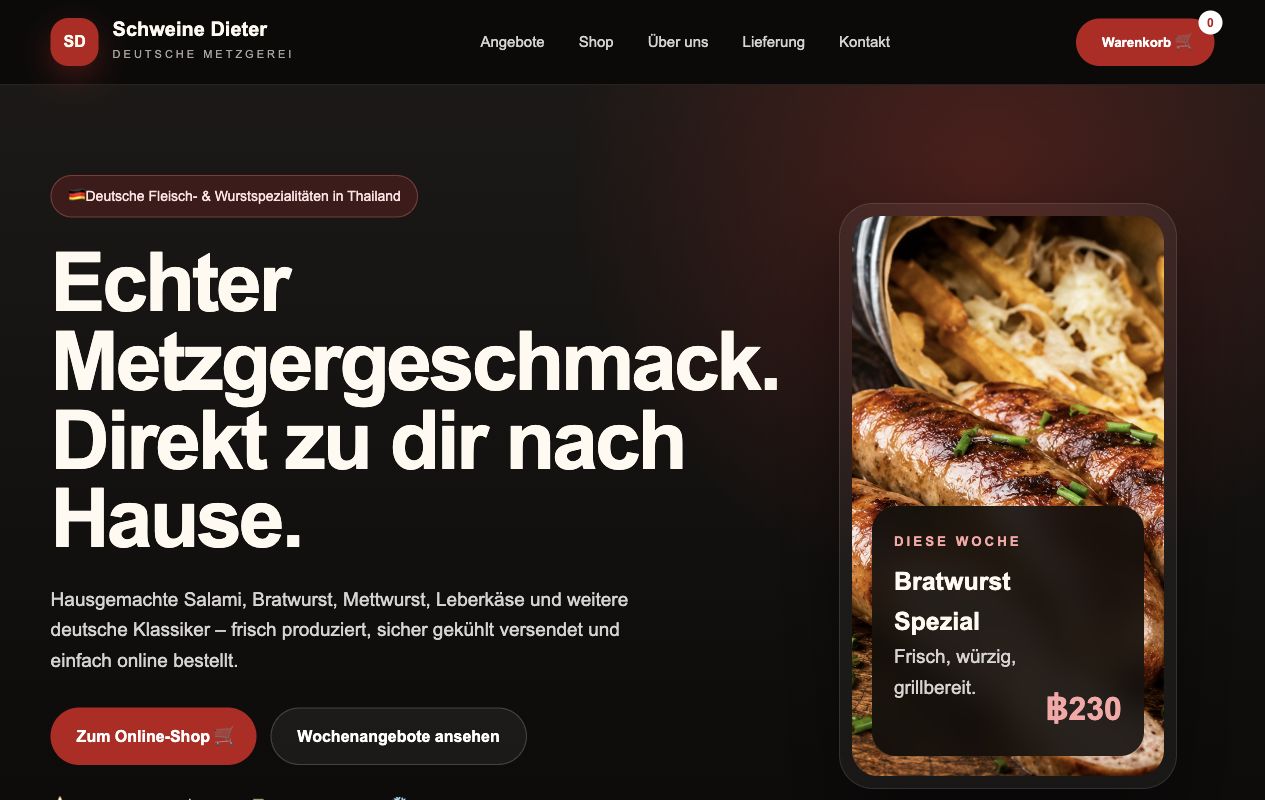 Schweine Dieter Website Vorschau Screenshot